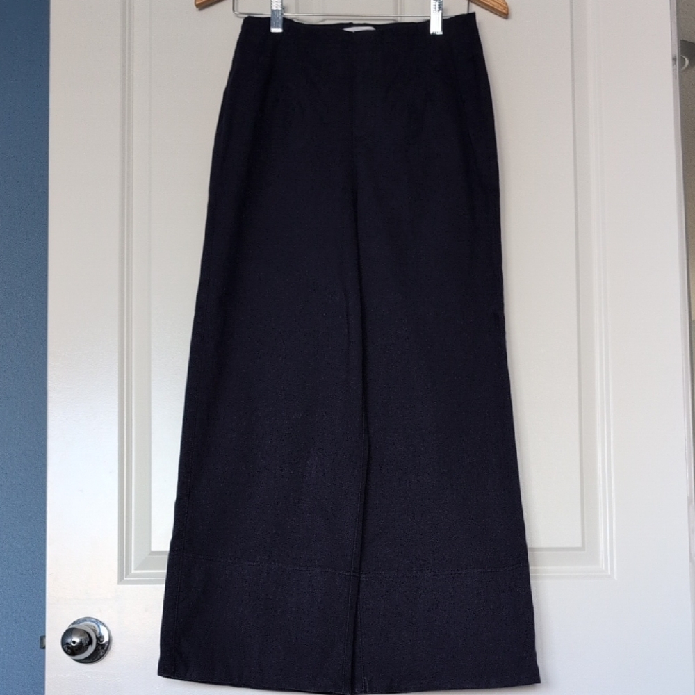 SPANX Women's Stretch Twill Cropped Wide Leg Pull-on Pants In Navy